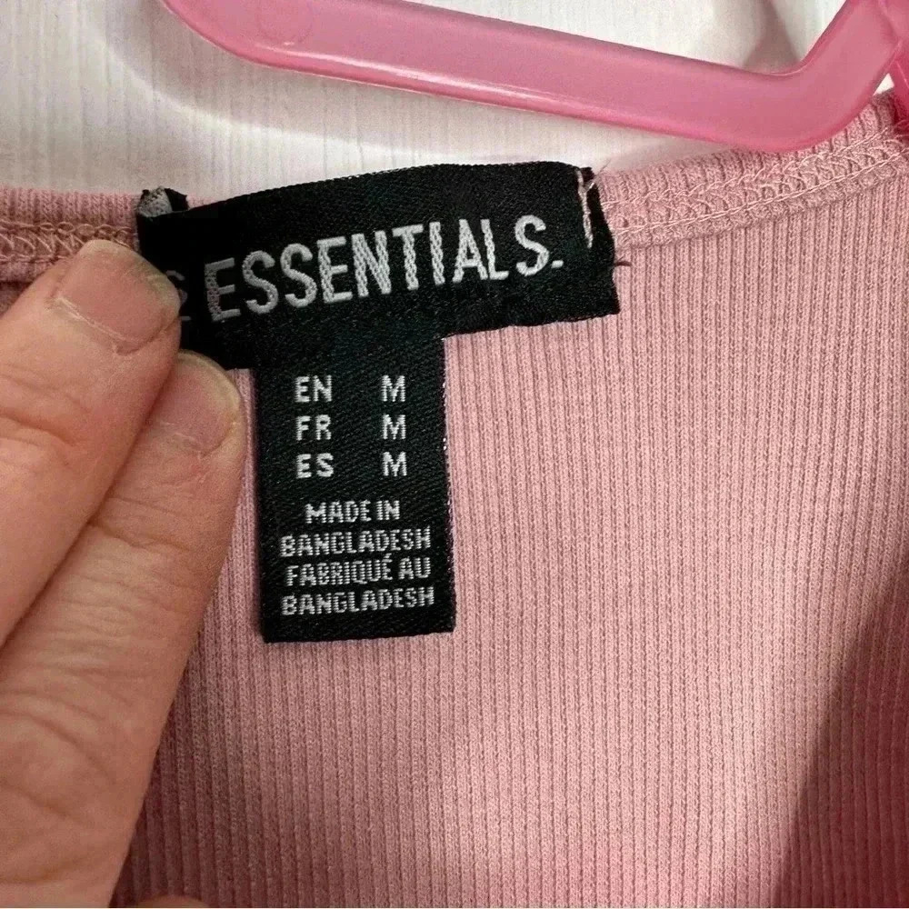 SWS Essentials Tank Top Cropped Ribbed Racerback Pink Size Medium - Picture 6 of 16